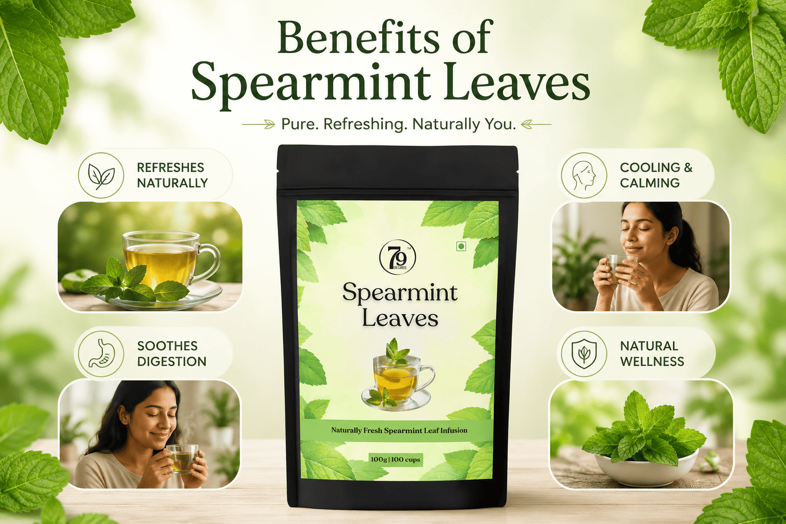 Spearmint Leaves: A Refreshing Herbal Infusion for Digestion, Wellness & Everyday Balance
